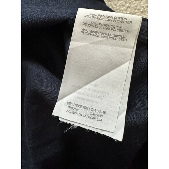 J. Crew Women’s Embroidered Boho Linen & Cotton Navy & Green Top Blouse Size‎ 10 - Picture 8 of 13